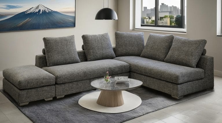 Divano angolare moderno Nestlee, ampio e morbido con schienale ergonomico e penisola