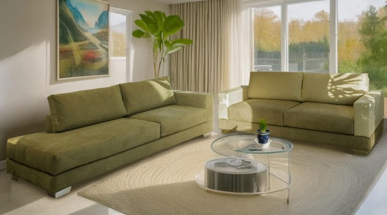 Divano su misura Parma con linee pulite e bracciolo removibile